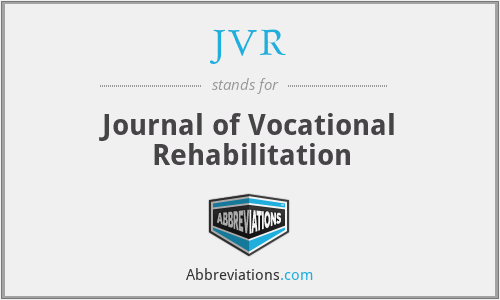 JVR - Journal of Vocational Rehabilitation