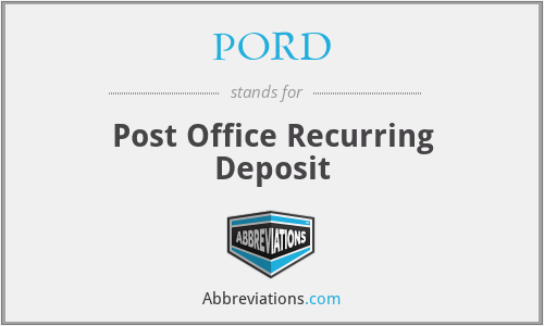PORD - Post Office Recurring Deposit