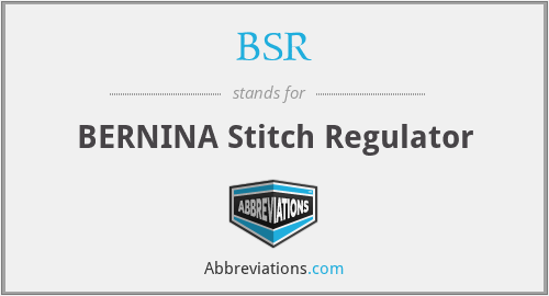 BSR - BERNINA Stitch Regulator