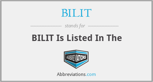 BILIT - BILIT Is Listed In The