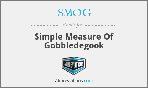 SMOG - Simple Measure Of Gobbledegook