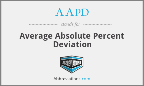 AAPD - Average Absolute Percent Deviation