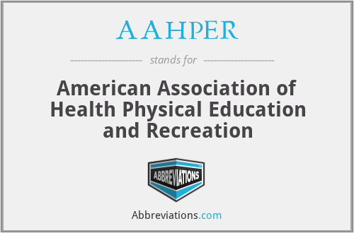 AAHPER - American Association of Health Physical Education and Recreation