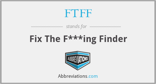 FTFF - Fix The F***ing Finder