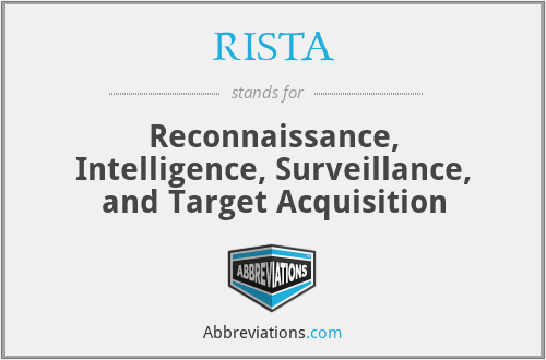 RISTA - Reconnaissance, Intelligence, Surveillance, and Target Acquisition