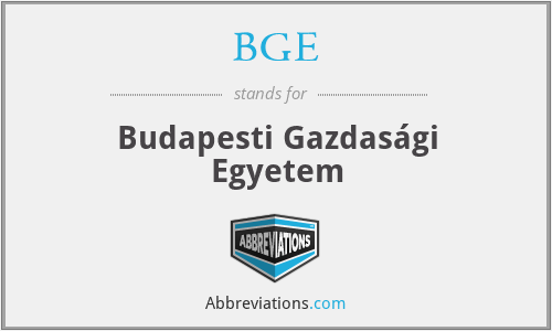 BGE - Budapesti Gazdasági Egyetem