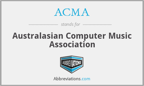 ACMA - Australasian Computer Music Association
