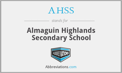 AHSS - Almaguin Highlands Secondary School