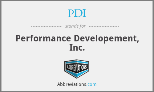 PDI - Performance Developement, Inc.