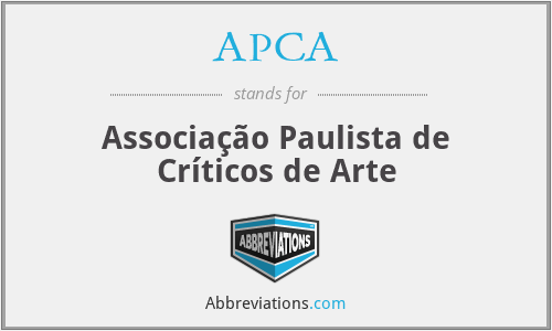 APCA - Associação Paulista de Críticos de Arte