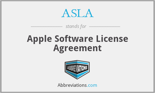 ASLA - Apple Software License Agreement