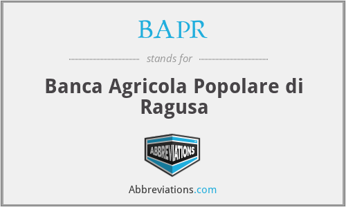 BAPR - Banca Agricola Popolare di Ragusa