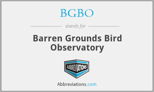 BGBO - Barren Grounds Bird Observatory