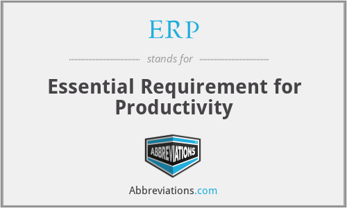ERP - Essential Requirement for Productivity