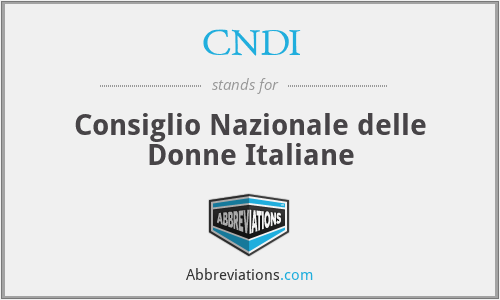 CNDI - Consiglio Nazionale delle Donne Italiane