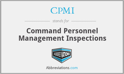 CPMI - Command Personnel Management Inspections