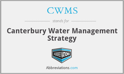 CWMS - Canterbury Water Management Strategy