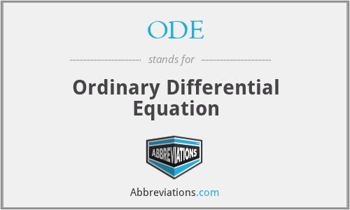 ODE - Ordinary Differential Equation
