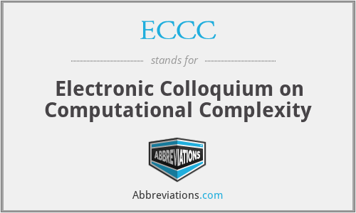 ECCC - Electronic Colloquium on Computational Complexity