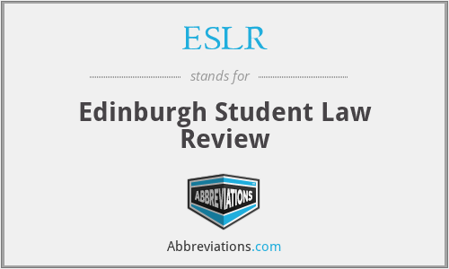 ESLR - Edinburgh Student Law Review