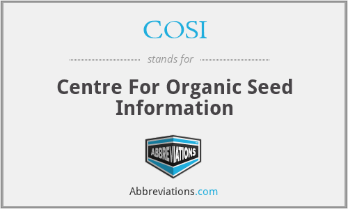 COSI - Centre For Organic Seed Information