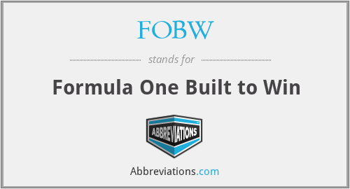FOBW - Formula One Built to Win