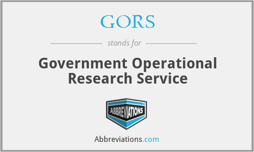 GORS - Government Operational Research Service