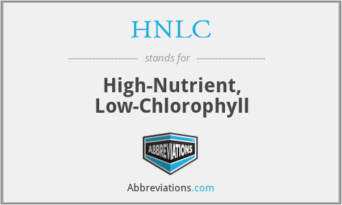 HNLC - High-Nutrient, Low-Chlorophyll