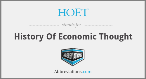 HOET - History Of Economic Thought