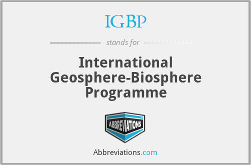IGBP - International Geosphere-Biosphere Programme