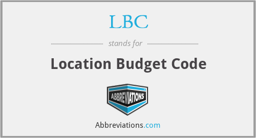 LBC - Location Budget Code