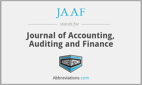 JAAF - Journal of Accounting, Auditing and Finance