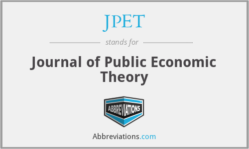 JPET - Journal of Public Economic Theory