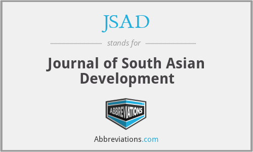 JSAD - Journal of South Asian Development