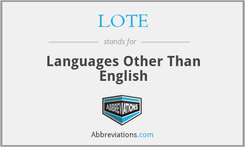 LOTE - Languages Other Than English