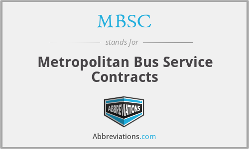 MBSC - Metropolitan Bus Service Contracts