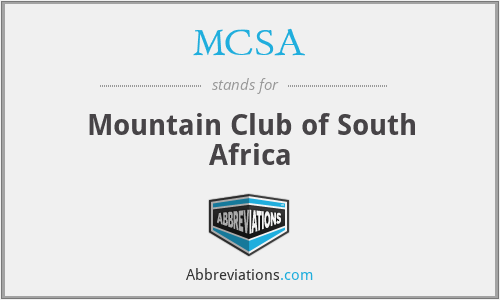 MCSA - Mountain Club of South Africa