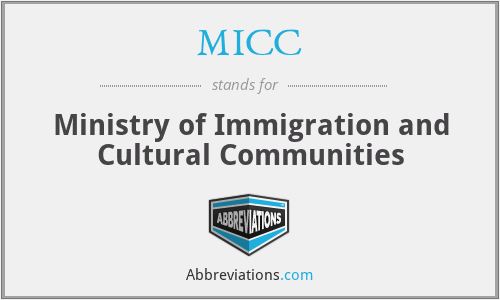 MICC - Ministry of Immigration and Cultural Communities