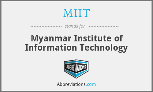 MIIT - Myanmar Institute of Information Technology