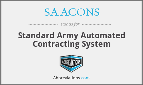 SAACONS - Standard Army Automated Contracting System