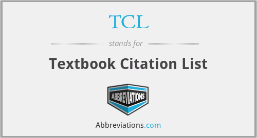 TCL - Textbook Citation List