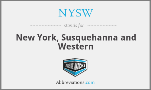 NYSW - New York, Susquehanna and Western