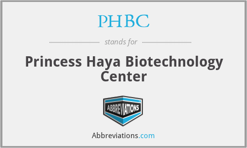 PHBC - Princess Haya Biotechnology Center