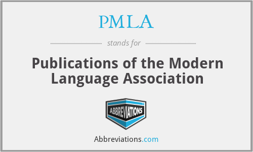 PMLA - Publications of the Modern Language Association