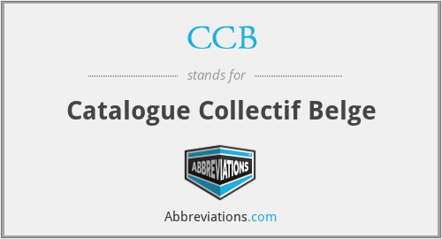 CCB - Catalogue Collectif Belge