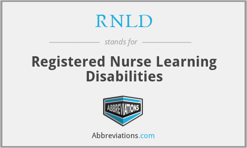 RNLD - Registered Nurse Learning Disabilities