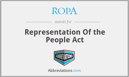 ROPA - Representation Of the People Act
