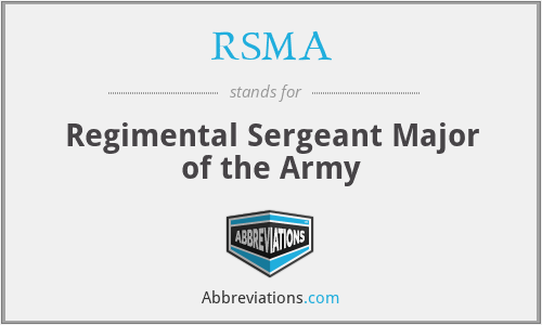 RSMA - Regimental Sergeant Major of the Army