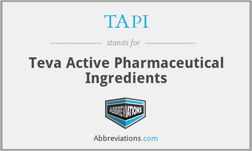TAPI - Teva Active Pharmaceutical Ingredients