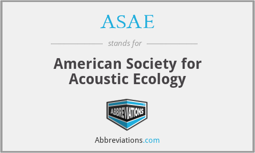 ASAE - American Society for Acoustic Ecology